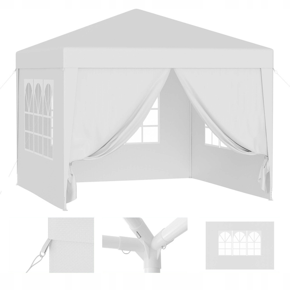 Pawilon Ogrodowy Namiot Handlowy Altana 300 x 300 cm 4 Ściany Okna Zamek