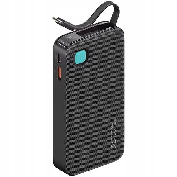 Usams Powerbank Usb-c Retractable 10000mAh Pd 20W czarny US-CD224