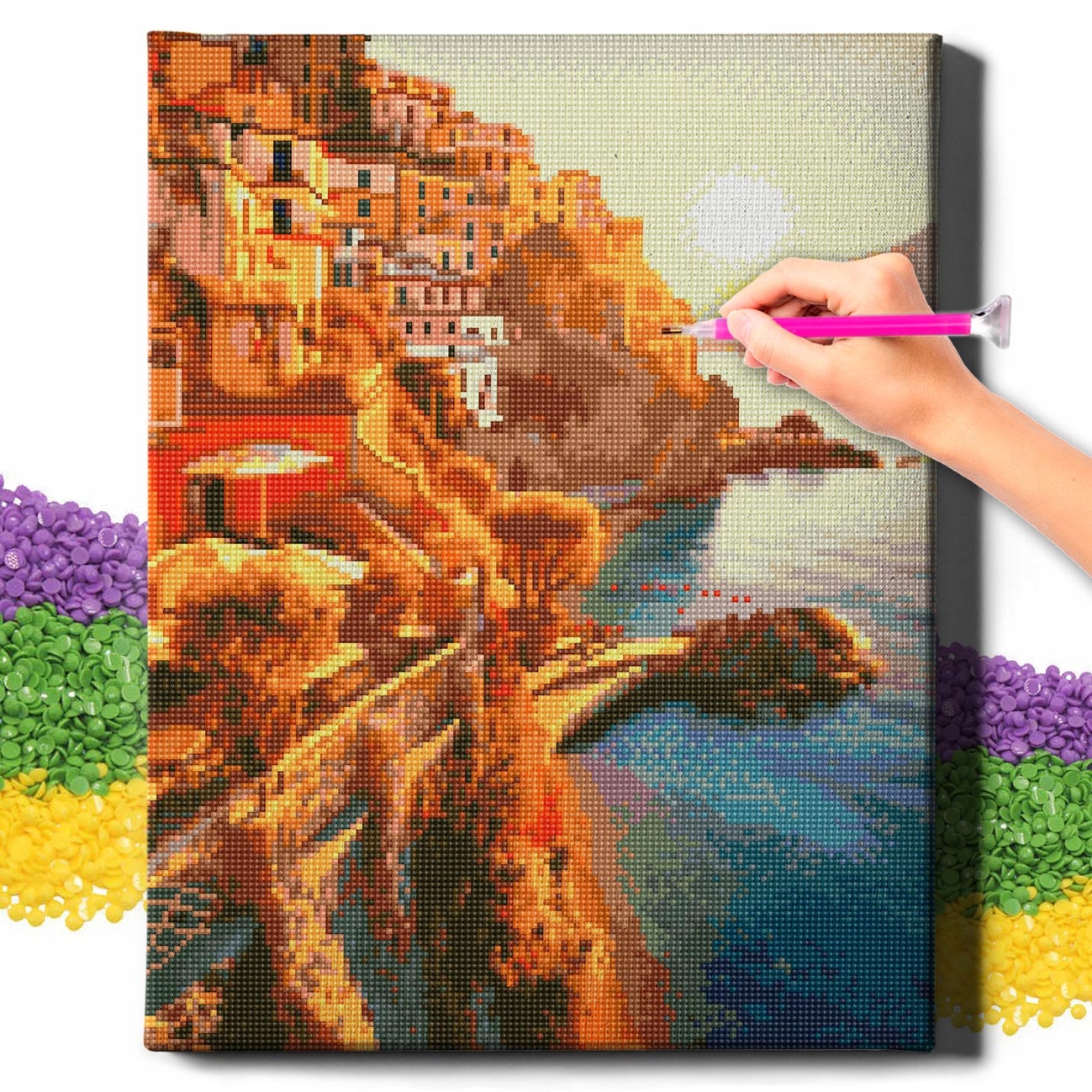 Diamond Painting 5D s Ramou Výšivka Diamantová Velké Město Mozaika 40x50 cm