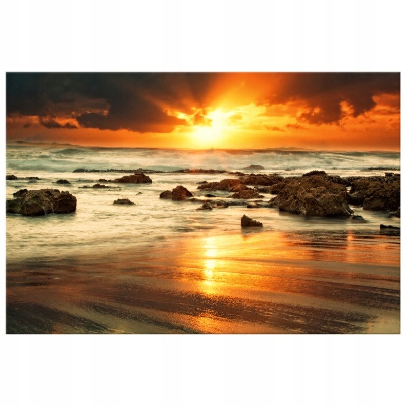 

Wschód słońca nad wzburzonym oceanem 120x80cm foto