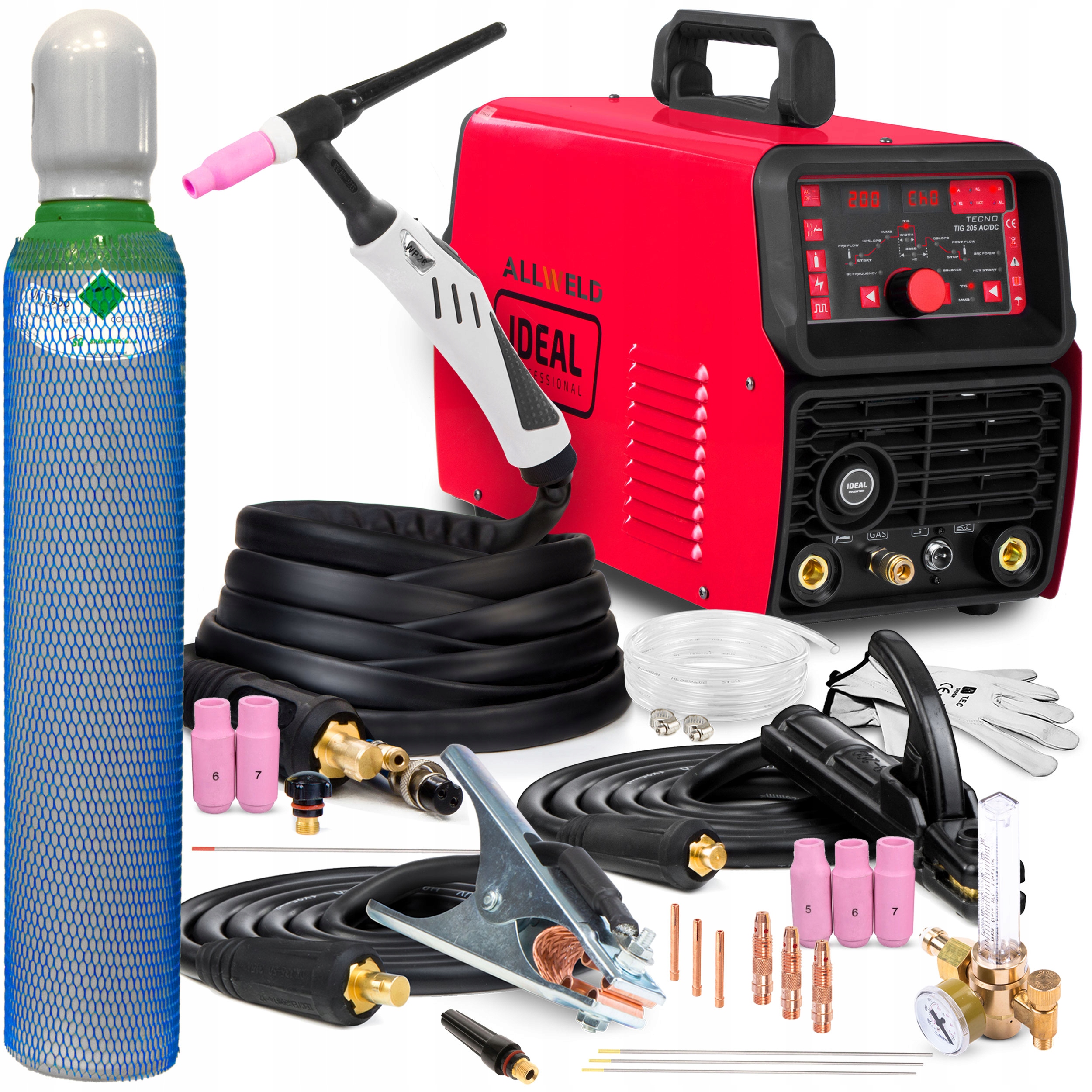 SPAWARKA INWERTOROWA INWERTER IDEAL TECNO TIG 205 AC DC PULSE 200A 230V HF