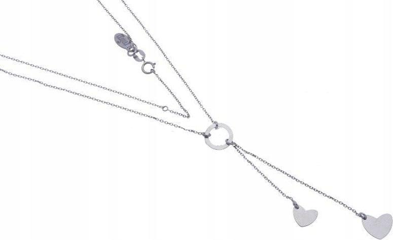 Stříbrný náhrdelník 925 g a dvě srdíčka, 2,46 g, ideální jako dárek