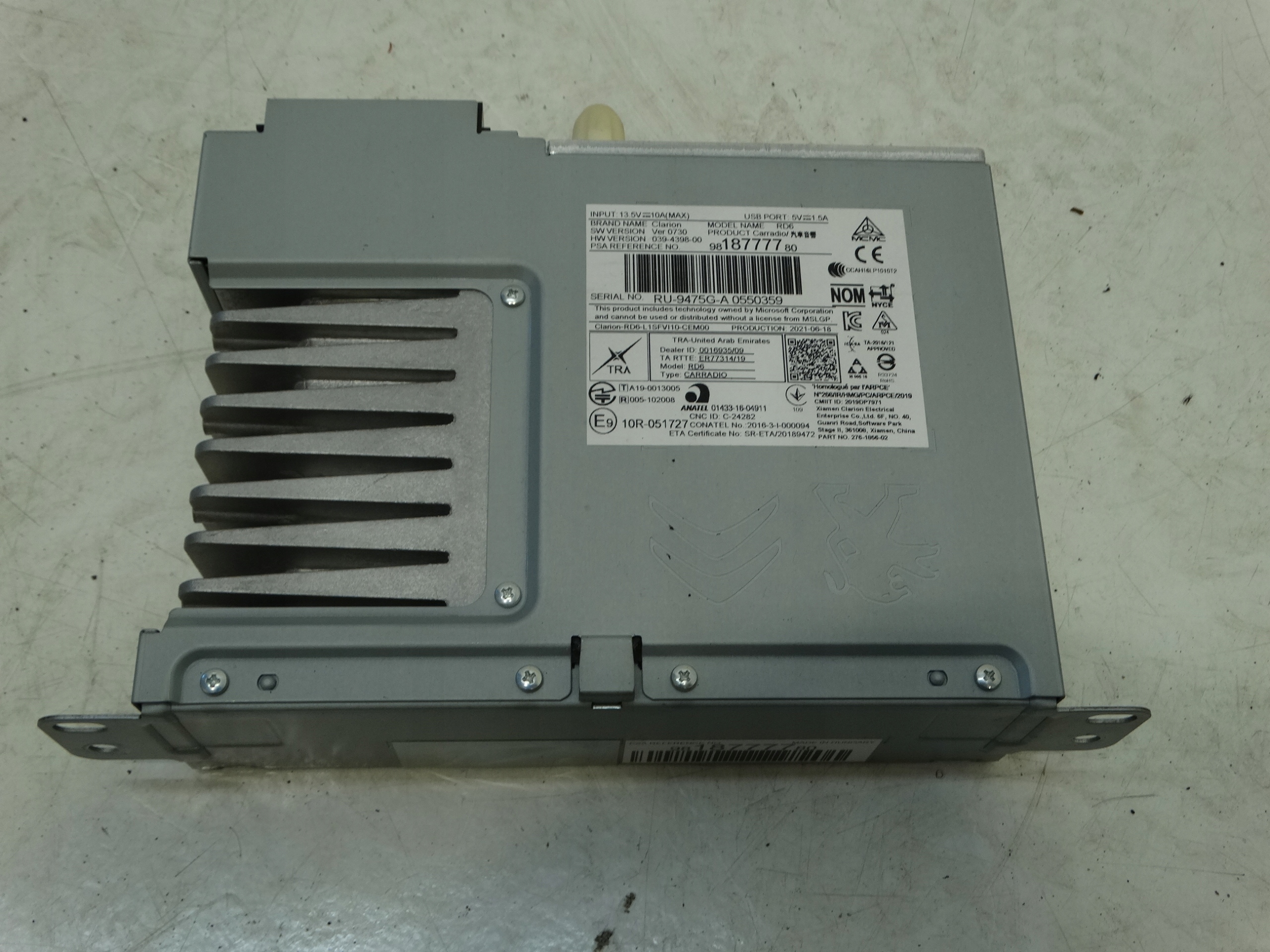 Modulo autoradio RADIA OPEL COMBO E CITROEN C3 III BERLINGO IV 9818777780