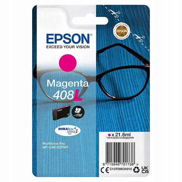 Tlač Epson 408L červená (purpurová) C13T09K34010