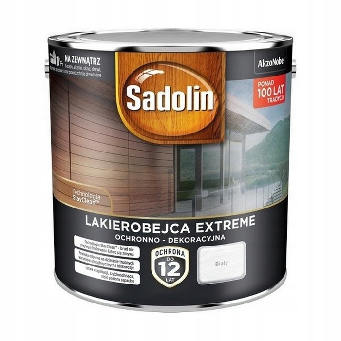 Sadolin Extreme lakierobejca 10L Biały do drewna szybkoschnąca odporna