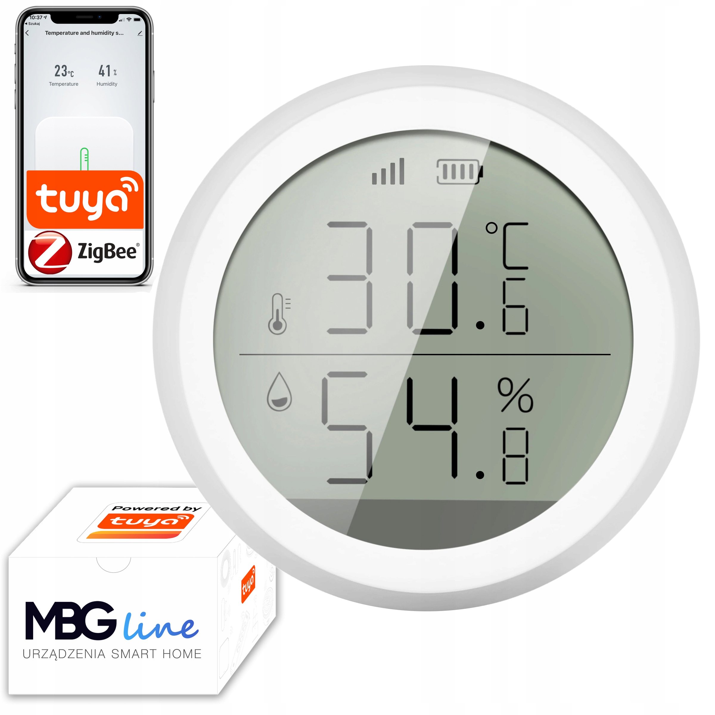 

Czujnik temperatury wilgotności ZigBee Tuya LCD