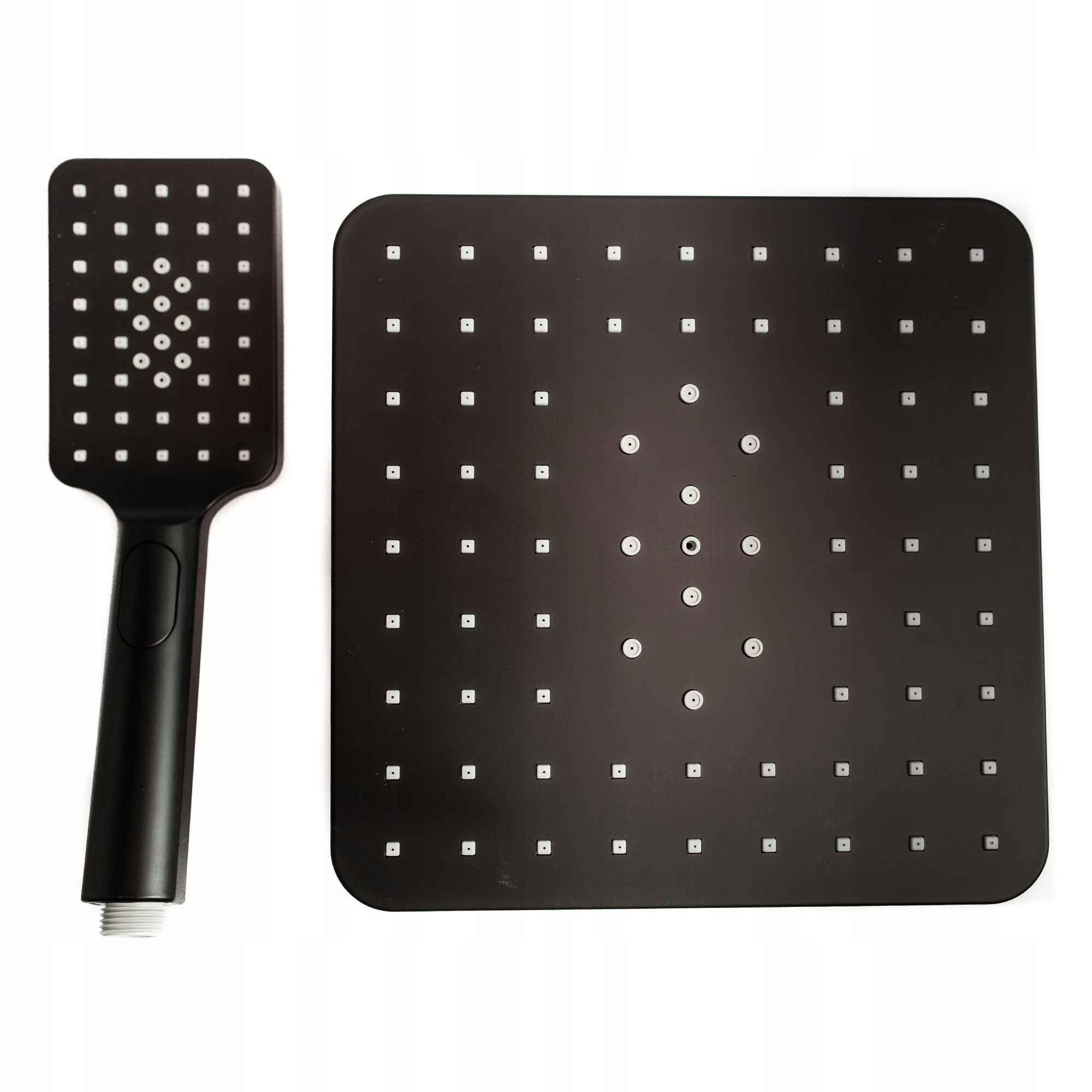 

Zestaw prysznicowy deszczownica słuchawka czarna