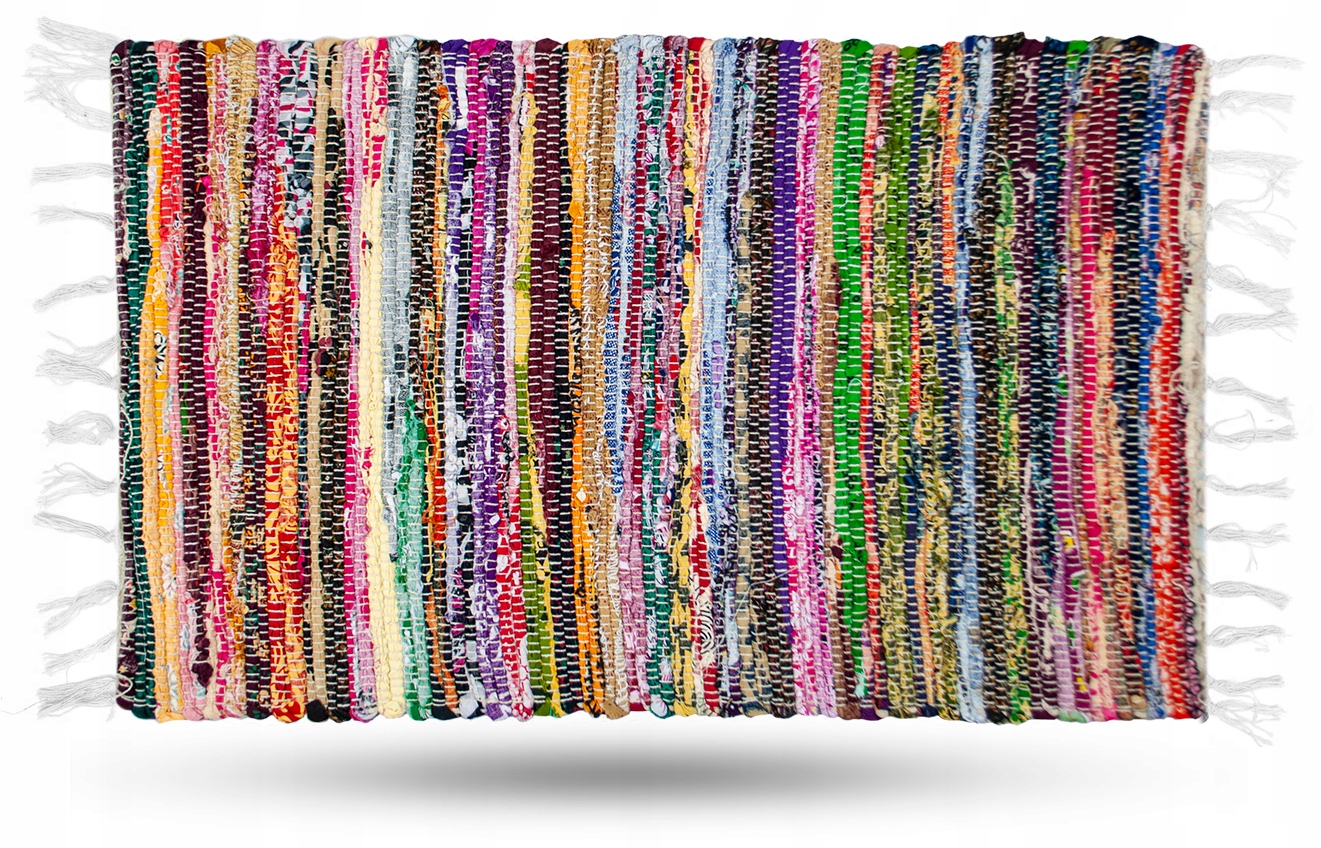 

Dywanik Bawełniany 45x85 Kolorowy Tkany Frędzle