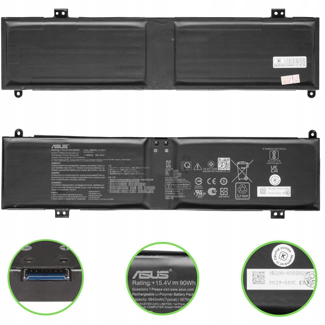 Originál Batéria Asus C41N2013-1 0B200-03880100 90 Wh