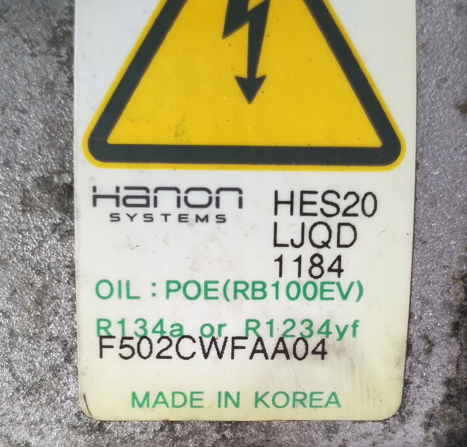 KOMPRESOR KLIMATYZACJI 1.6 B NIRO KONA F502CWFAA04 Wersja Europejska