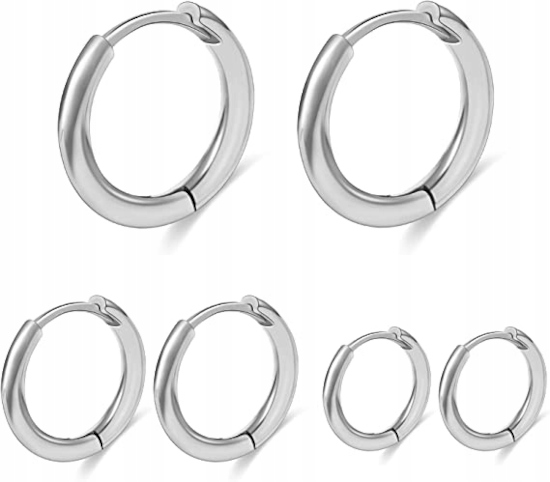 

Kolczyki Srebrne Kółka 3 pary 10,12,14 mm Stal