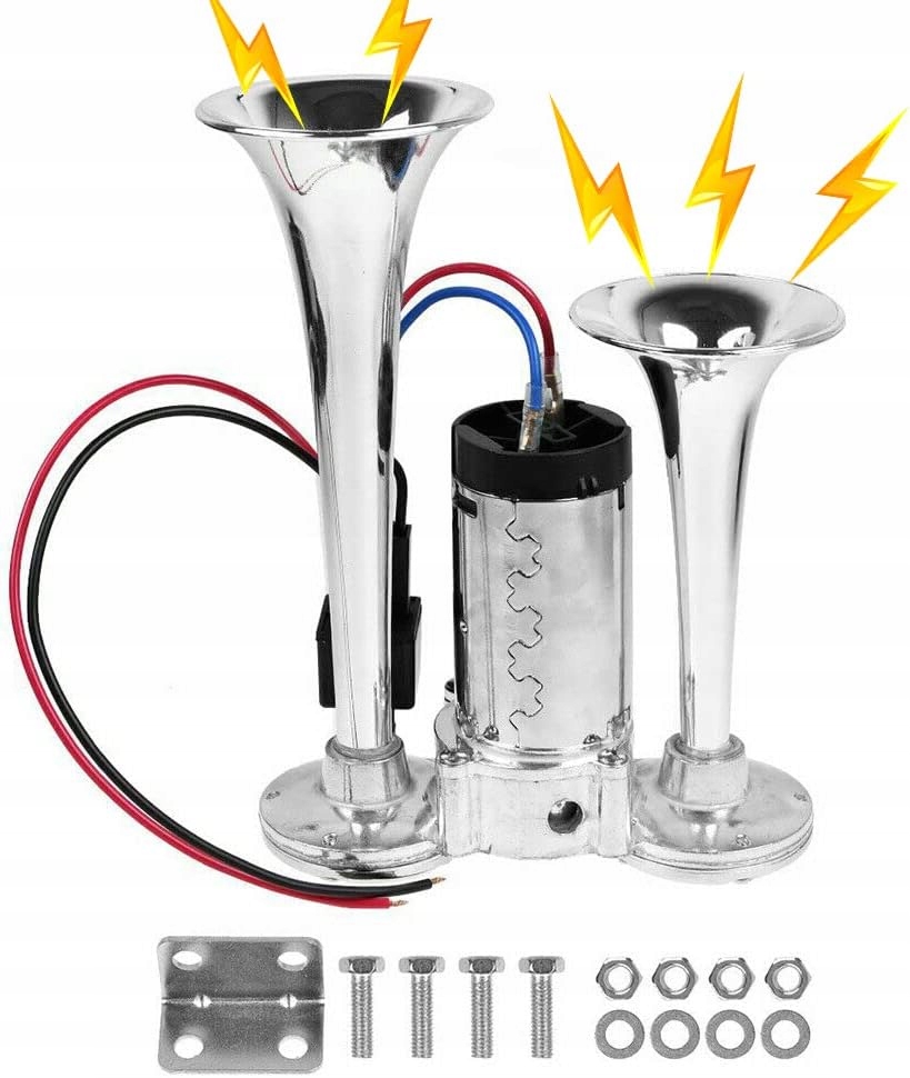 Klakson Tir Trubka Fanfara Kompresor 12V Hlasitý Pneumatický 600dB Chrom