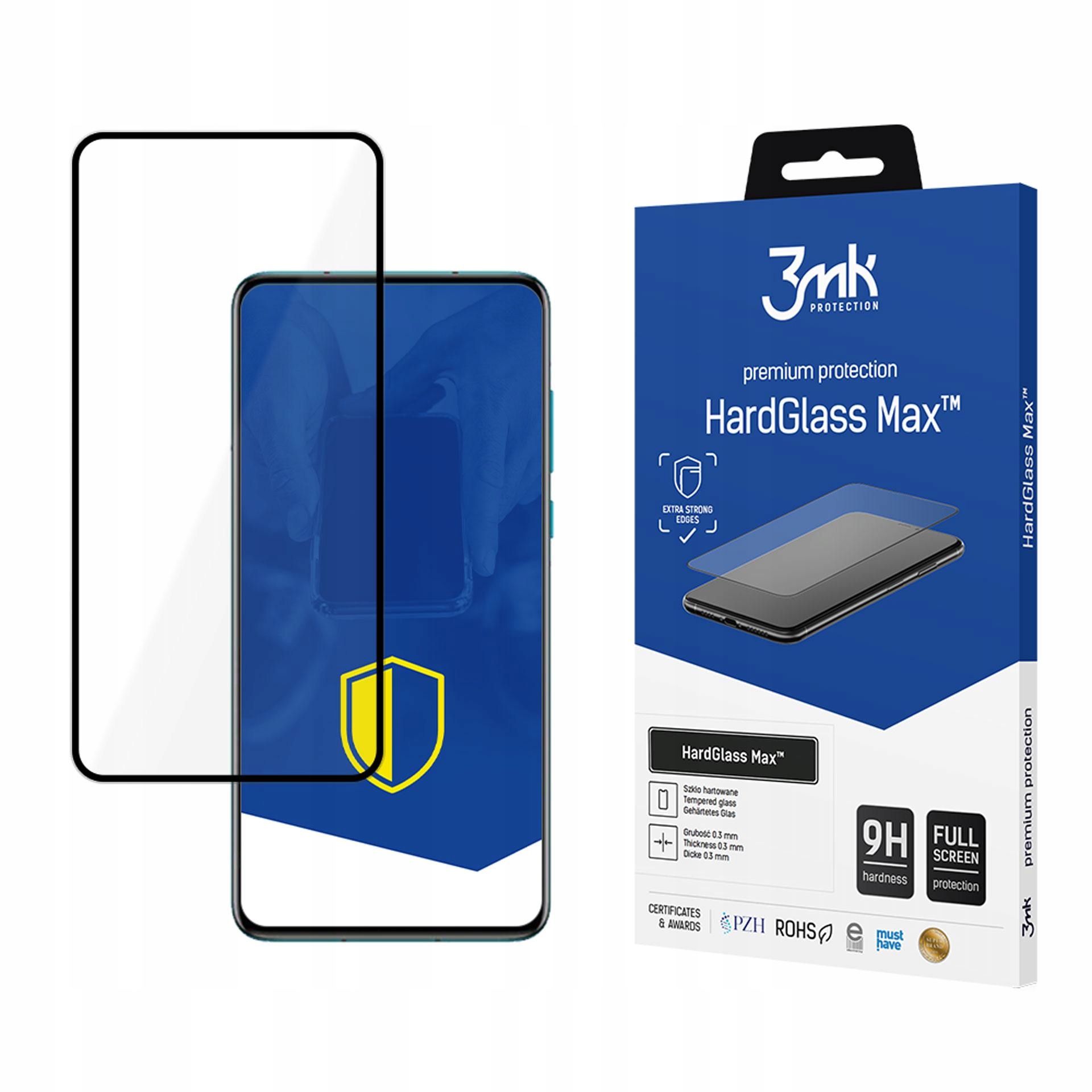 Wzmocnione szkło hartowane 3mk HardGlass Max Black na Huawei P40 Pro 5G