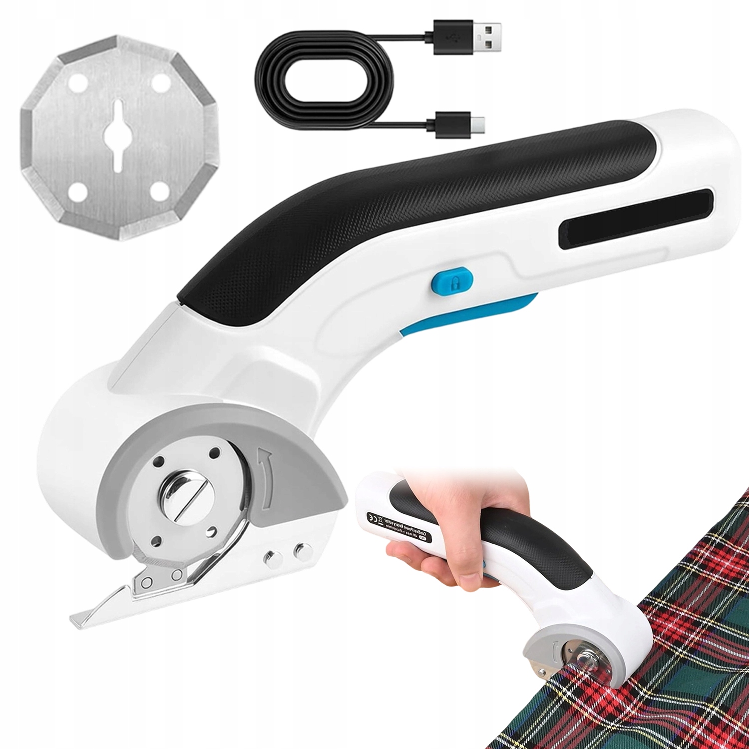 Bezdrátové Elektrické Nůžky 3.7 V Na Tkaniny A Kůži S Nabíjením 2000 Mah