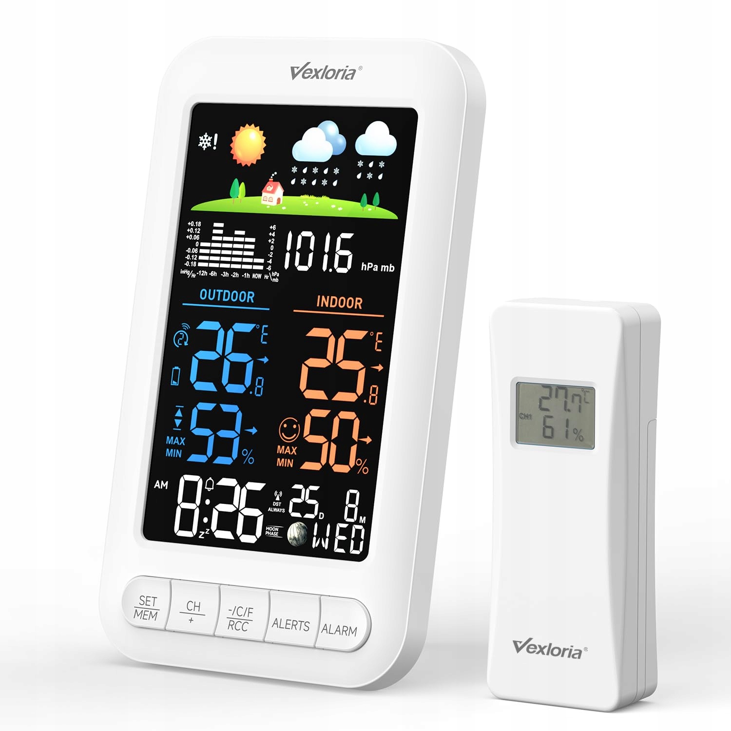 Meteorologická Stanice Vexloria Bezdrátový Senzor Barometr Vlhkoměr Teploměr