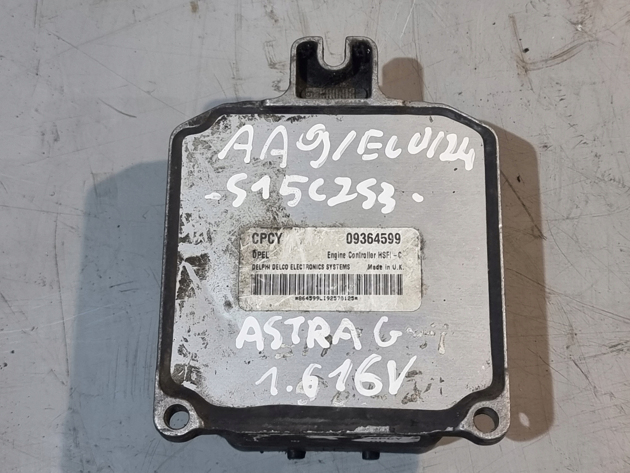 control unit computer of the engine OE 09364599 OPEL ASTRA G 1.6B 16V