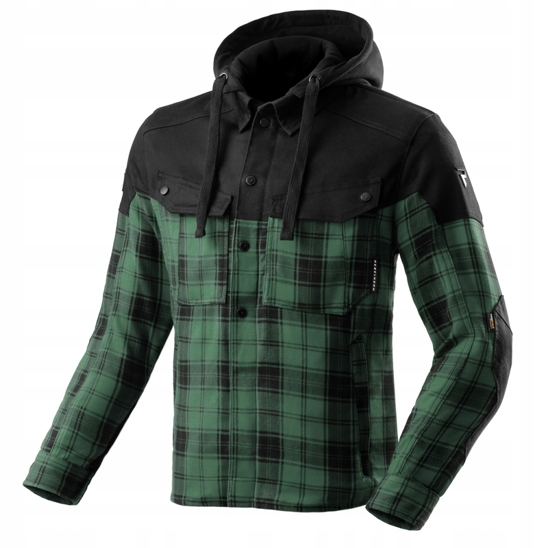 Motocyklová košeľa Rebelhorn Shifter Black/Green XL