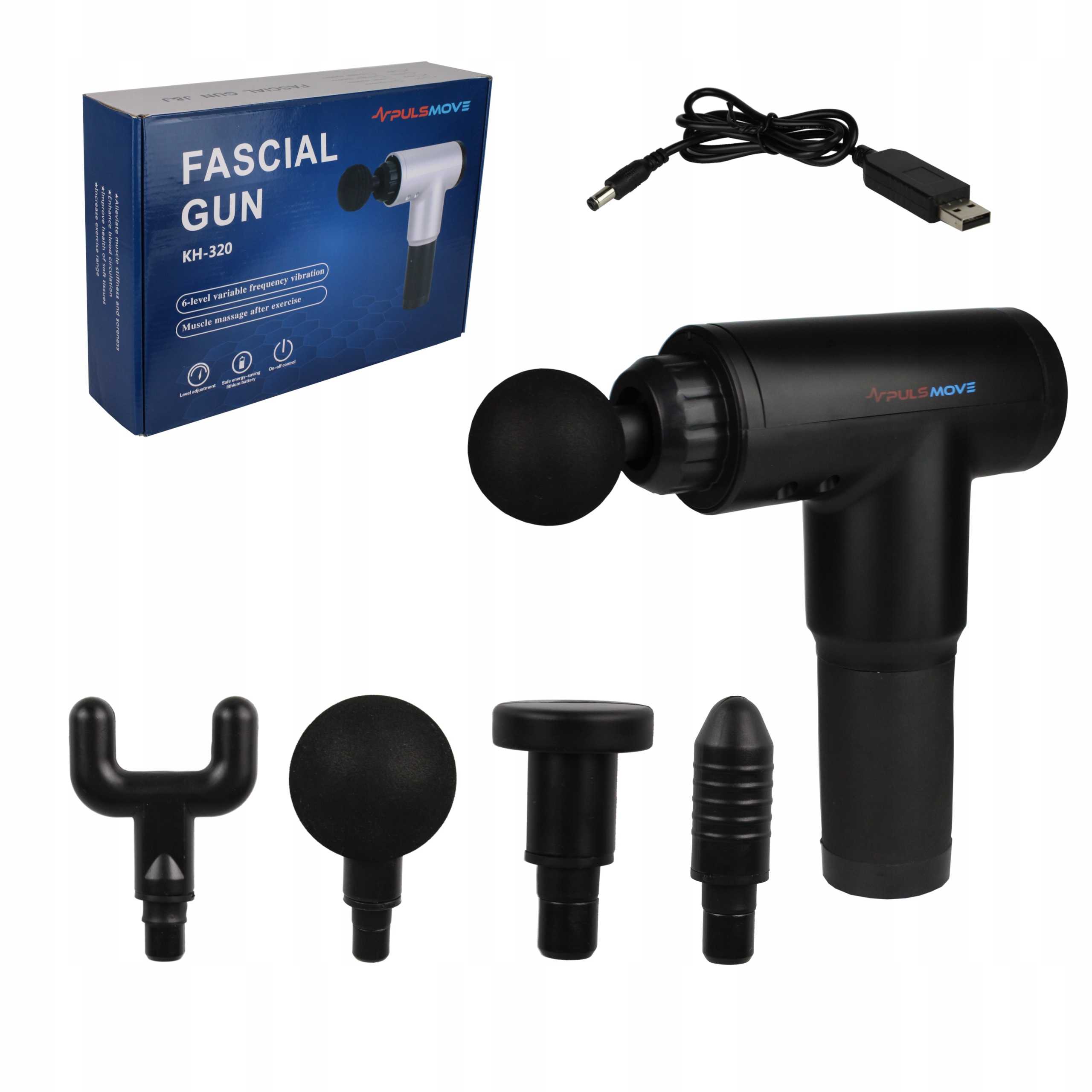 Pistolet Do Masażu Wielofunkcyjny Masażer Pleców Karku Pulsmove KH-320