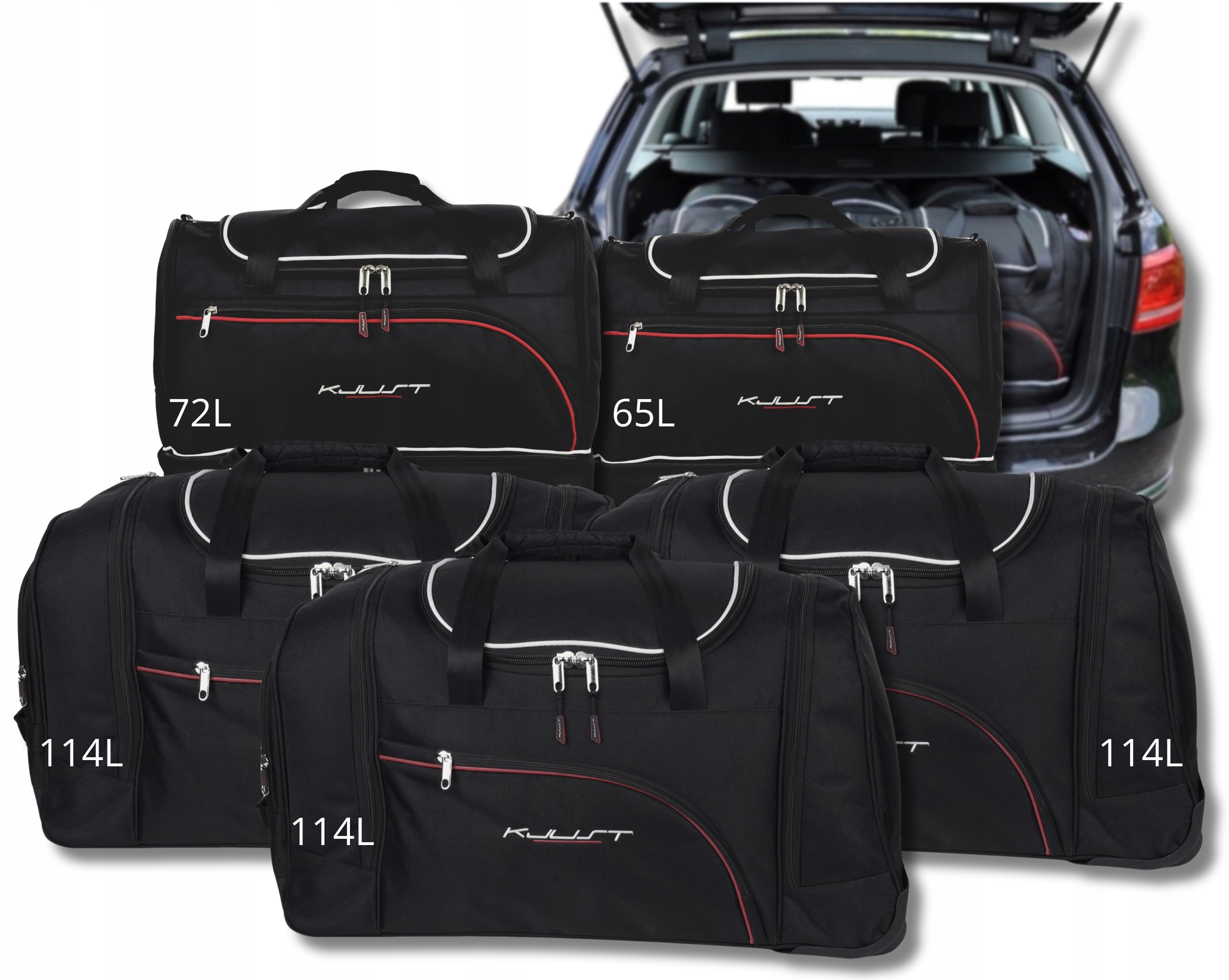 Sada kompletu tašiek Kjust do batožinového priestoru Vw Passat Alltrack 2010-2014 5 ks