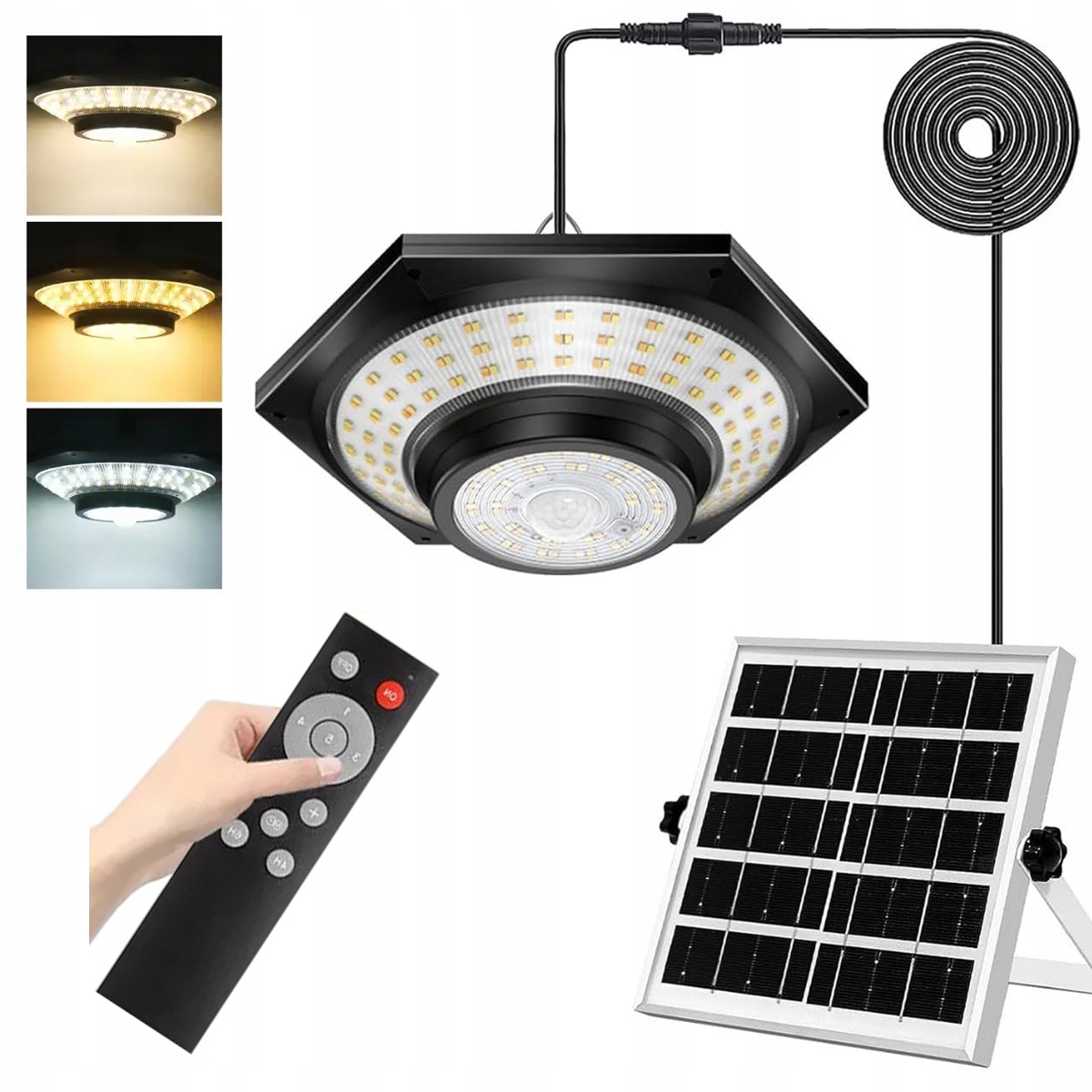 Solární Lampa Led Závěsný Zahradní Senzor Pohybu Teplé Světlo