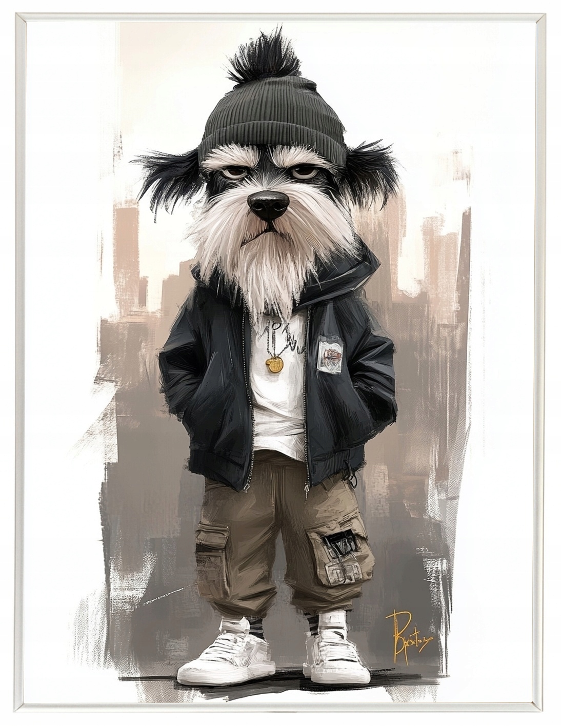 Plakát Rámeček Aluminium Pes Hip-hop Street Urban Gangster 60x80
