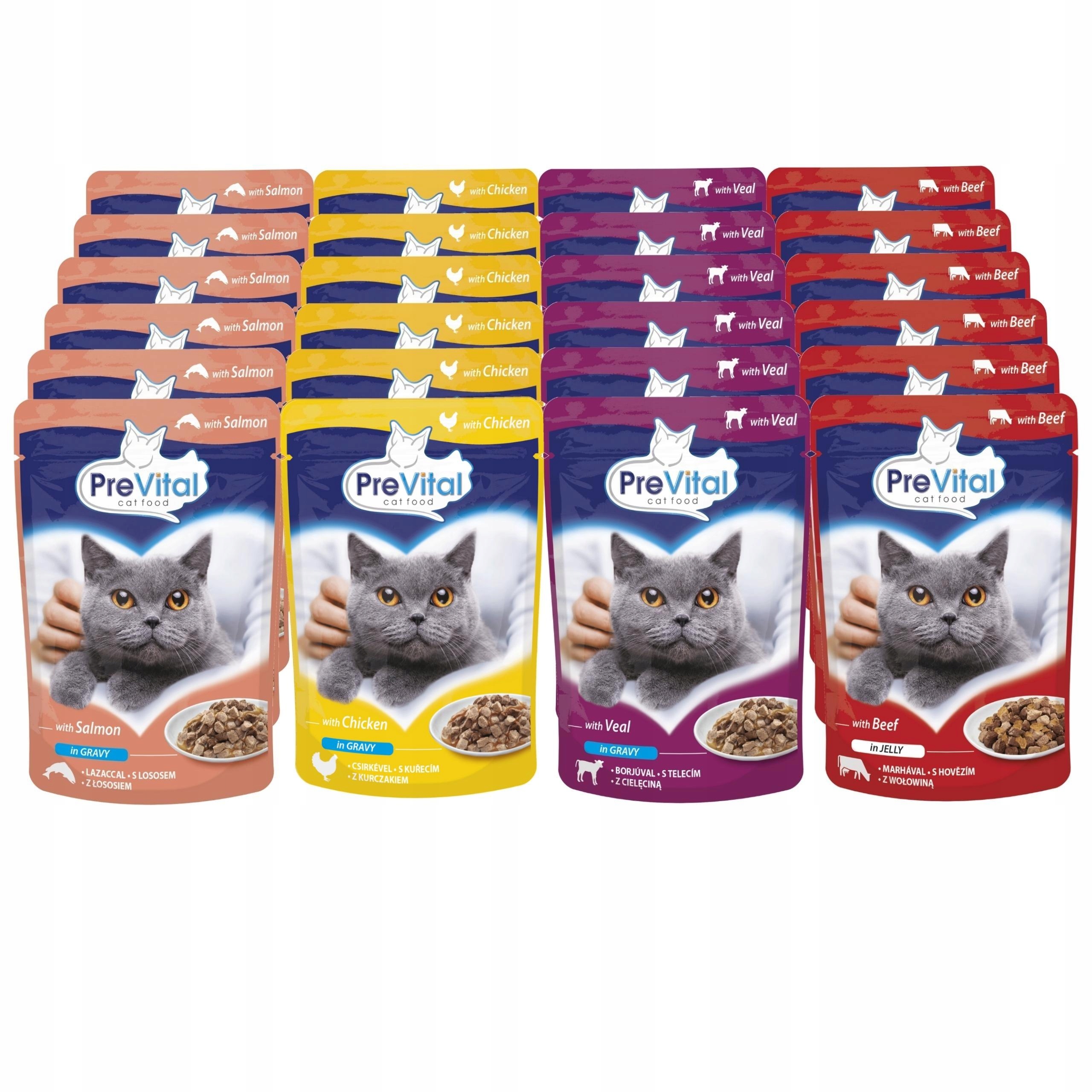 Prevital Mokré Krmivo Pro Kočky MIX Chutí 120x100G