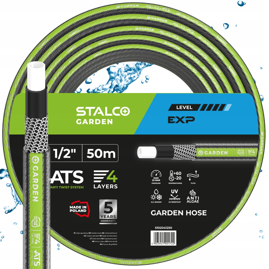 Hadice Ats 1/2 50 M Exp Stalco Garden Silná, Odolná Vůči Uv Záření, 4 Vrstvy
