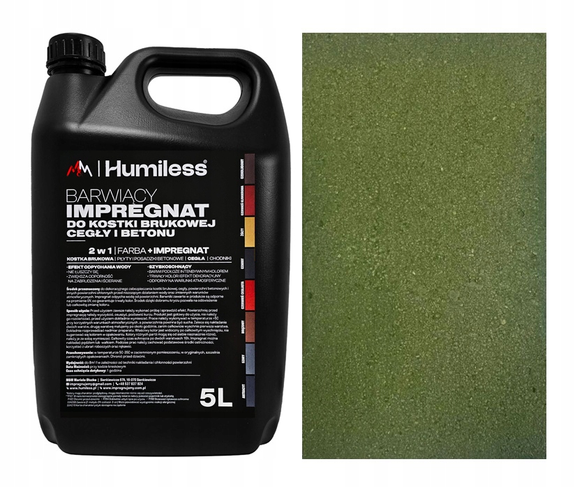 Barwiący Impregnat farba do kostki brukowej, Betonu, ogrodzeń 5l zielony