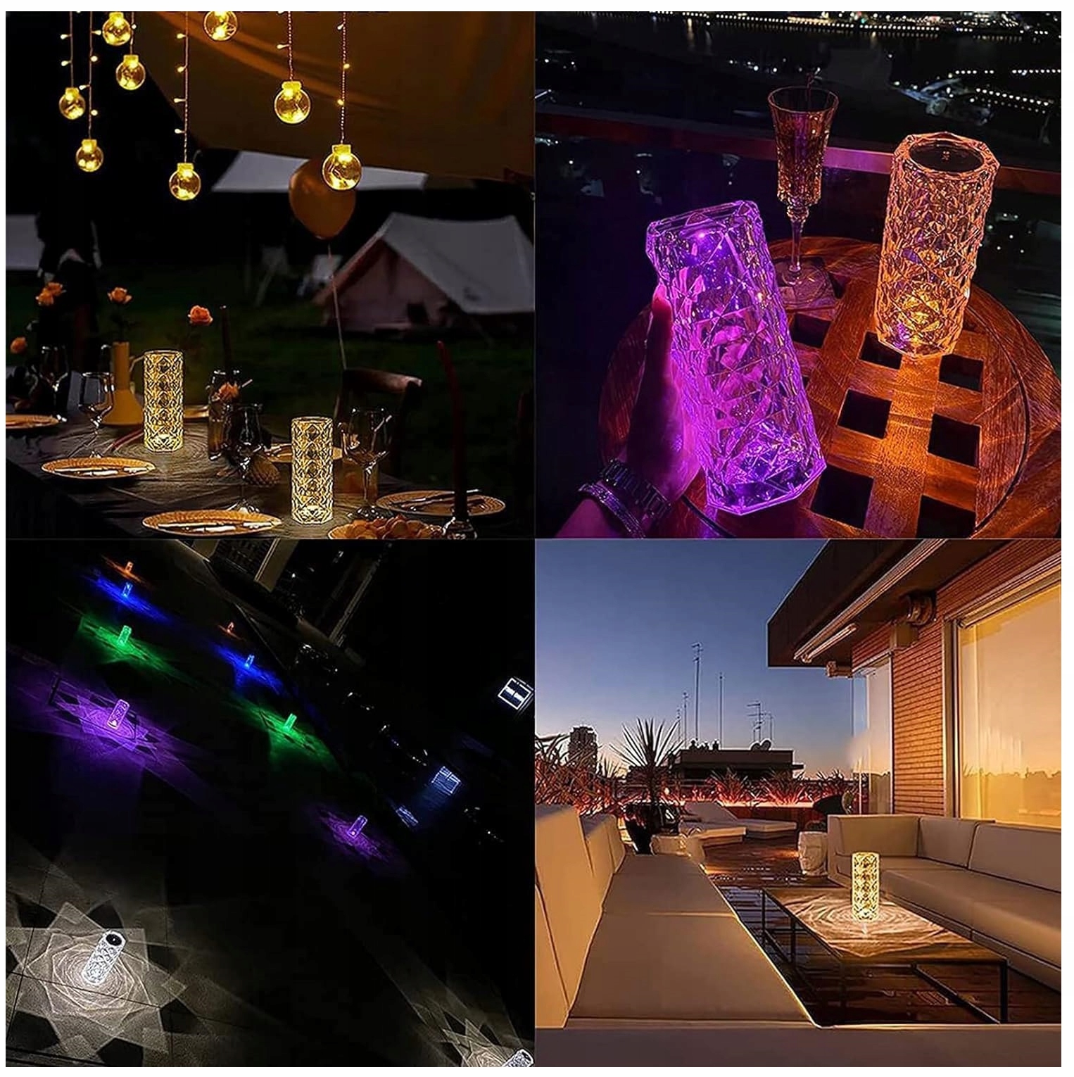 LAMPKA NOCNA LED STOJĄCA DOTYKOWA NOWOCZESNA GLAMOUR KRYSZTAŁOWA PILOT USB Typ nocna stołowa