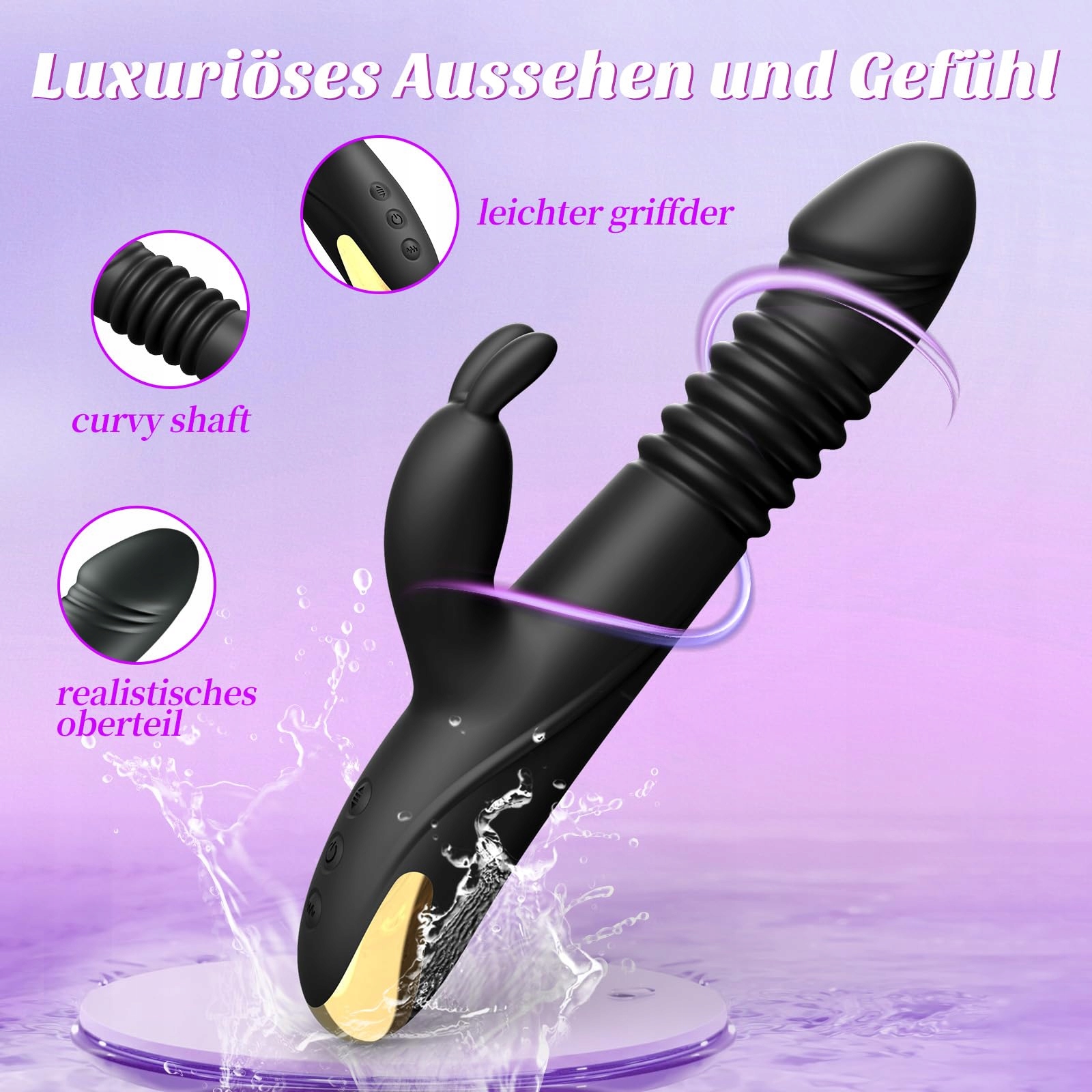 RABBIT VIBRATOR Dla Kobiet i Par Wibrator z Funkcją Pchnięcia G Punkt — miniatura 6