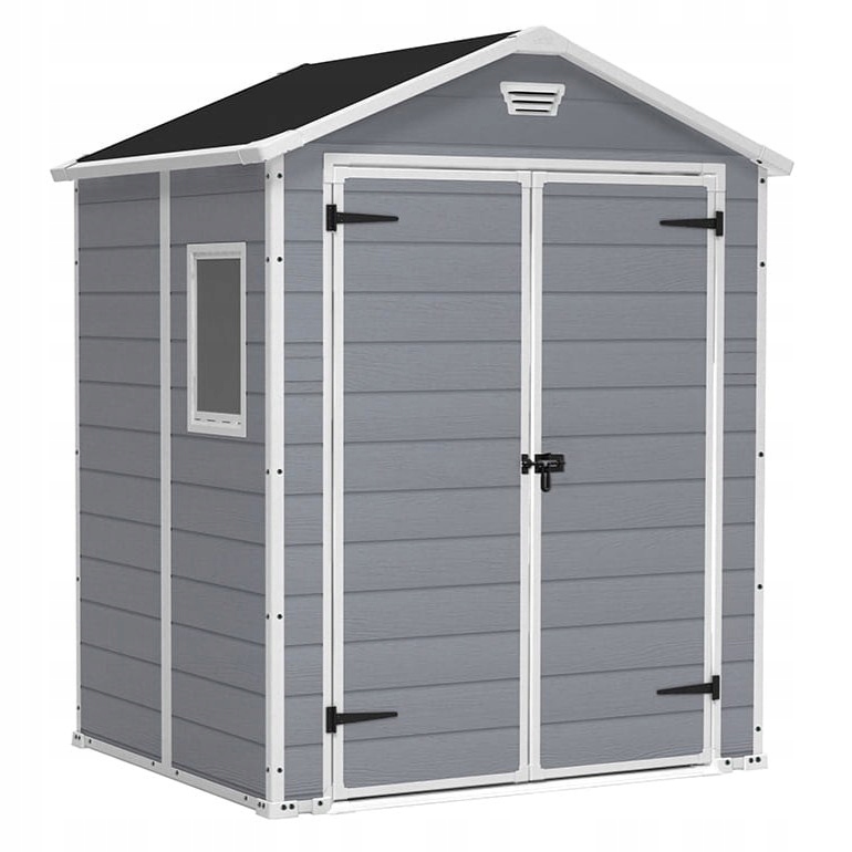 Domek ogrodowy Keter Manor 6x5 DD 185x152x226 cm szary z podłogą