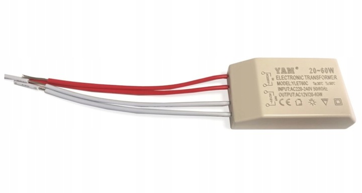 Transformator elektroniczny 12V 230V 20-60W (4292)