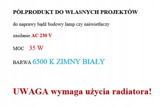 DIODA COB LED MODUŁ AC230V 35W LAMPA HALOGEN Marka inna