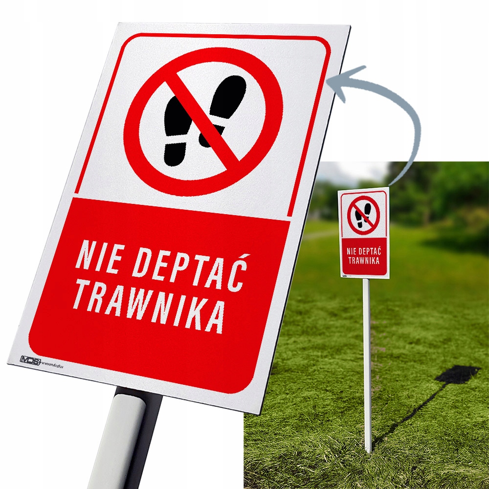 

Tabliczka nie deptać trawnika słupek 50 cm