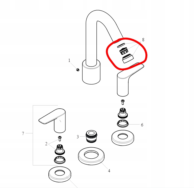 HANSGROHE Perlator M24x1,25 l/min QuickClean 92512 Rozmiar gwintu M24x1