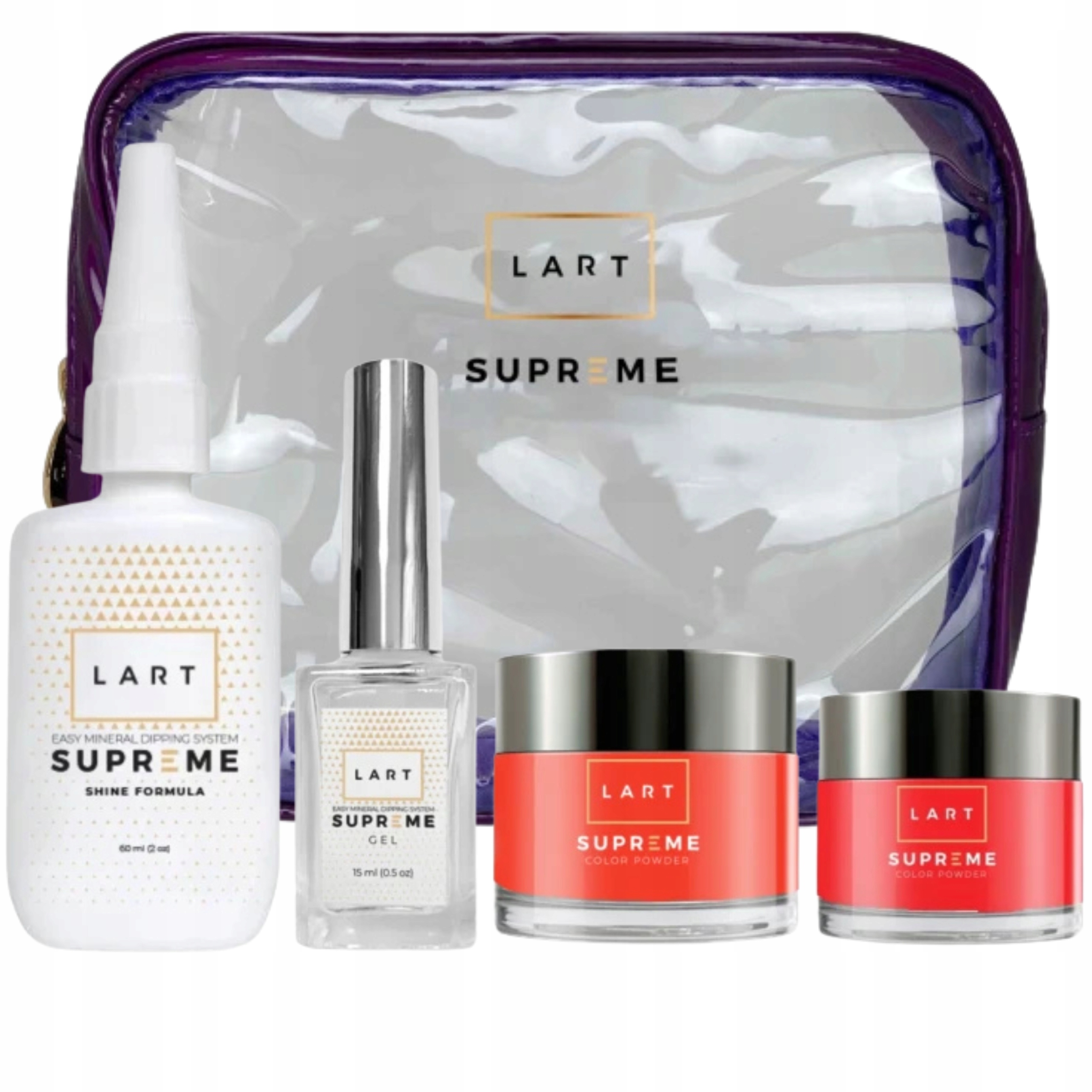 Titanová manikúra Startovací Sada Mini Lart Supreme Red kosmetická taška