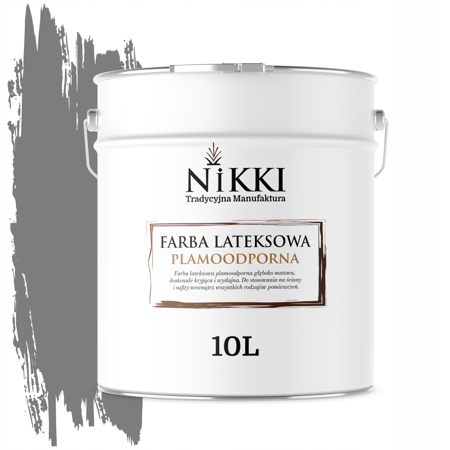 Latexová Farba Odolná Voči Škvrnám Farba Šedá Tmavá H1020 10L Hlboká Matná