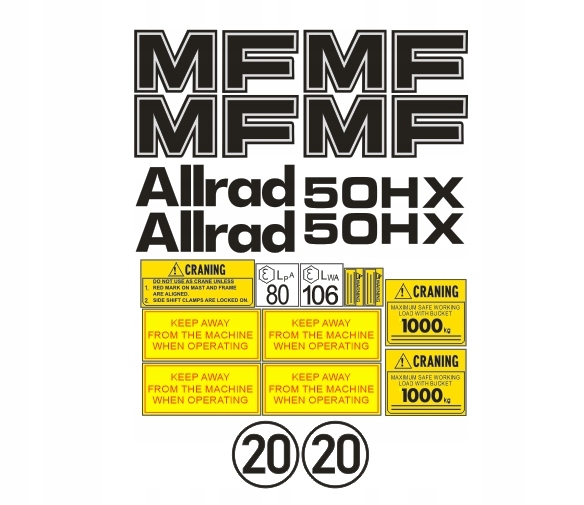 Samolepky s lepením Mf Massey Ferguson Allrad 50HX