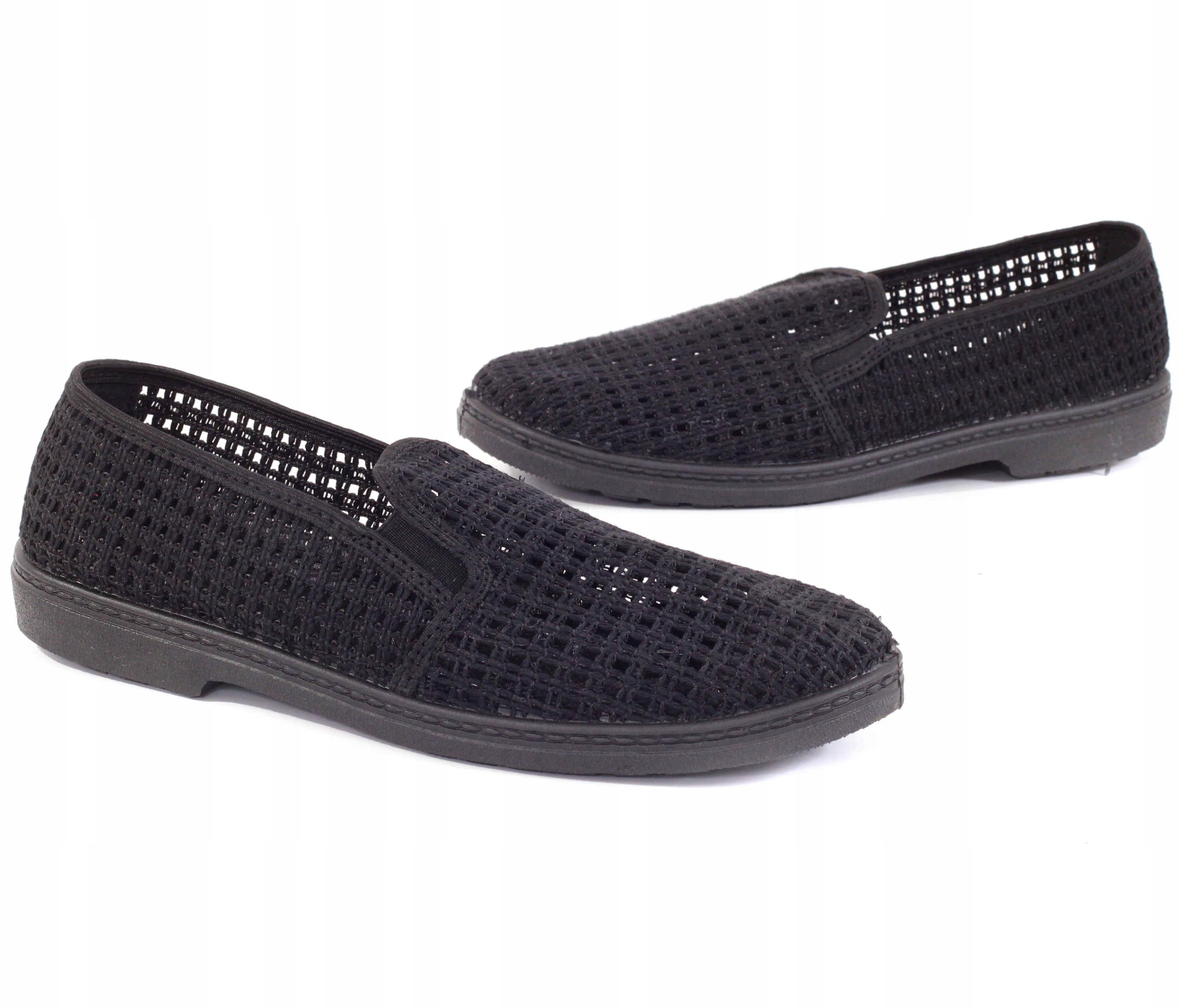 Buty SIATKI MĘSKIE ŁÓKPOL TENISÓWKI WSUWANE CZARNE Rozmiar 42