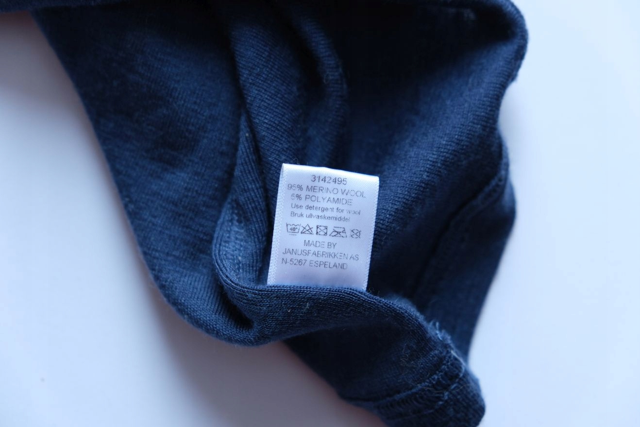 JANUS__DAMSKA KOSZULKA LONGSLEEVE MERINO WOOL__S Kolor niebieski