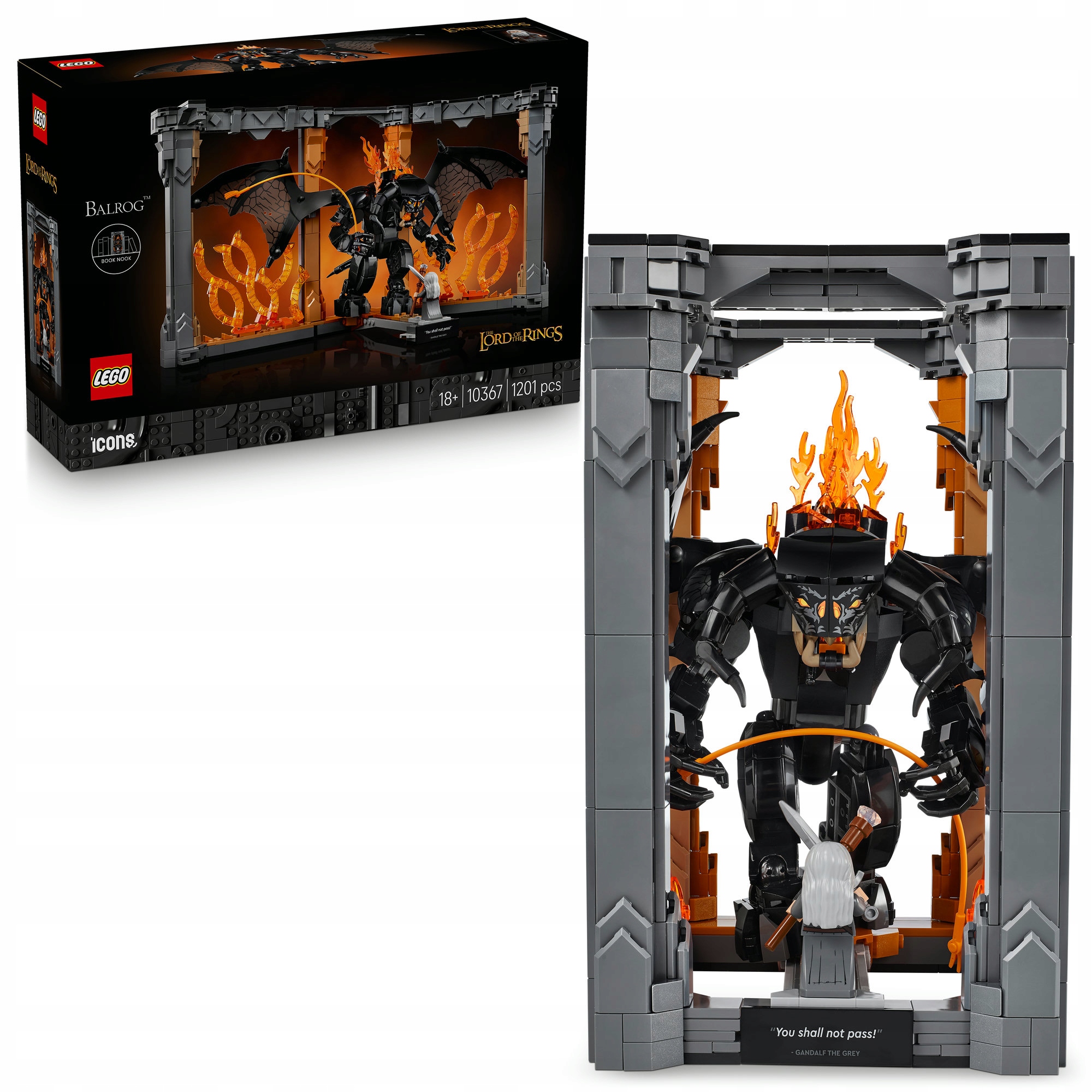 Lego Icons 10367 Pán prstenů: Book nook s Balrogem