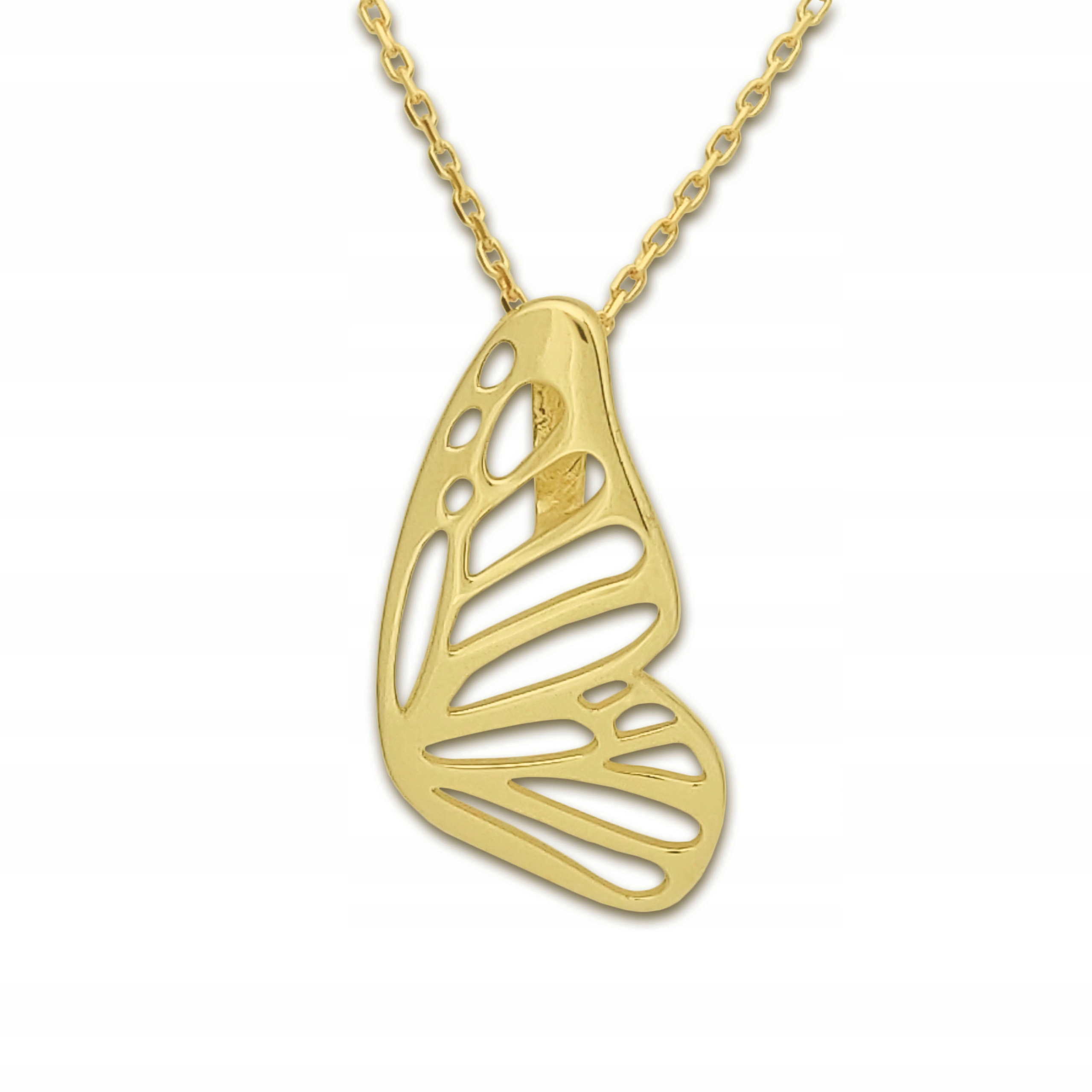 

złoty łańcuszek 333 Skrzydło Motyla naszyjnik