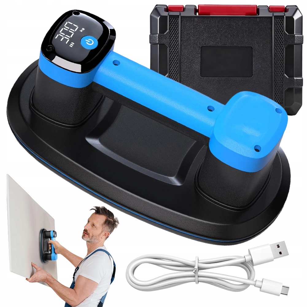 Elektrický Vakuový zvedák 300 kg s ergonomickou rukojetí a baterií 12 hodin