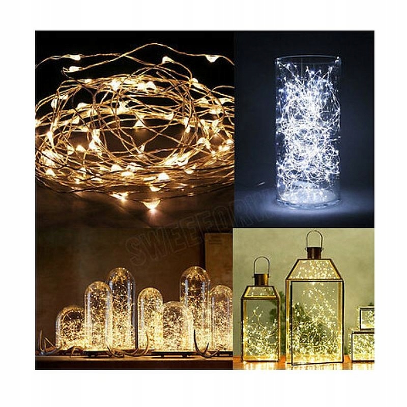 LAMPKI WĄŻ ŁAŃCUCH DRUCIK LED 100sz 10m 220V zimna Długość sznura 10 m