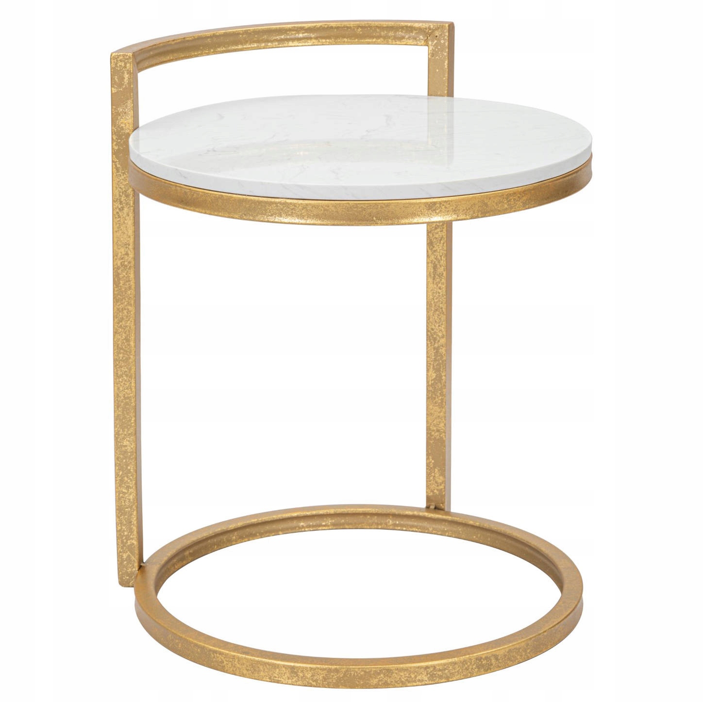 Konferenčný stolík s doskou z imitácie mramoru, Ø 40 cm