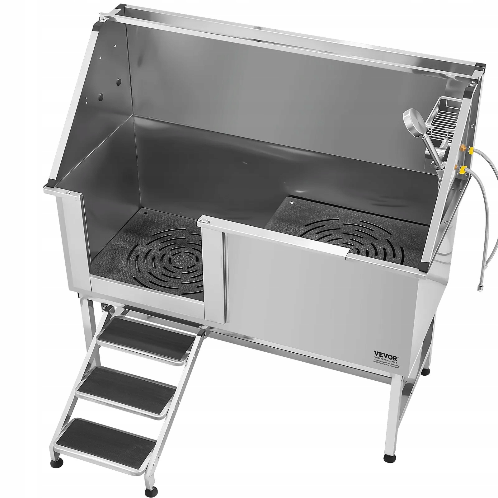 Levně Groomerská vana pro psa ocelová se sprchovým schodem do koupele zvířat