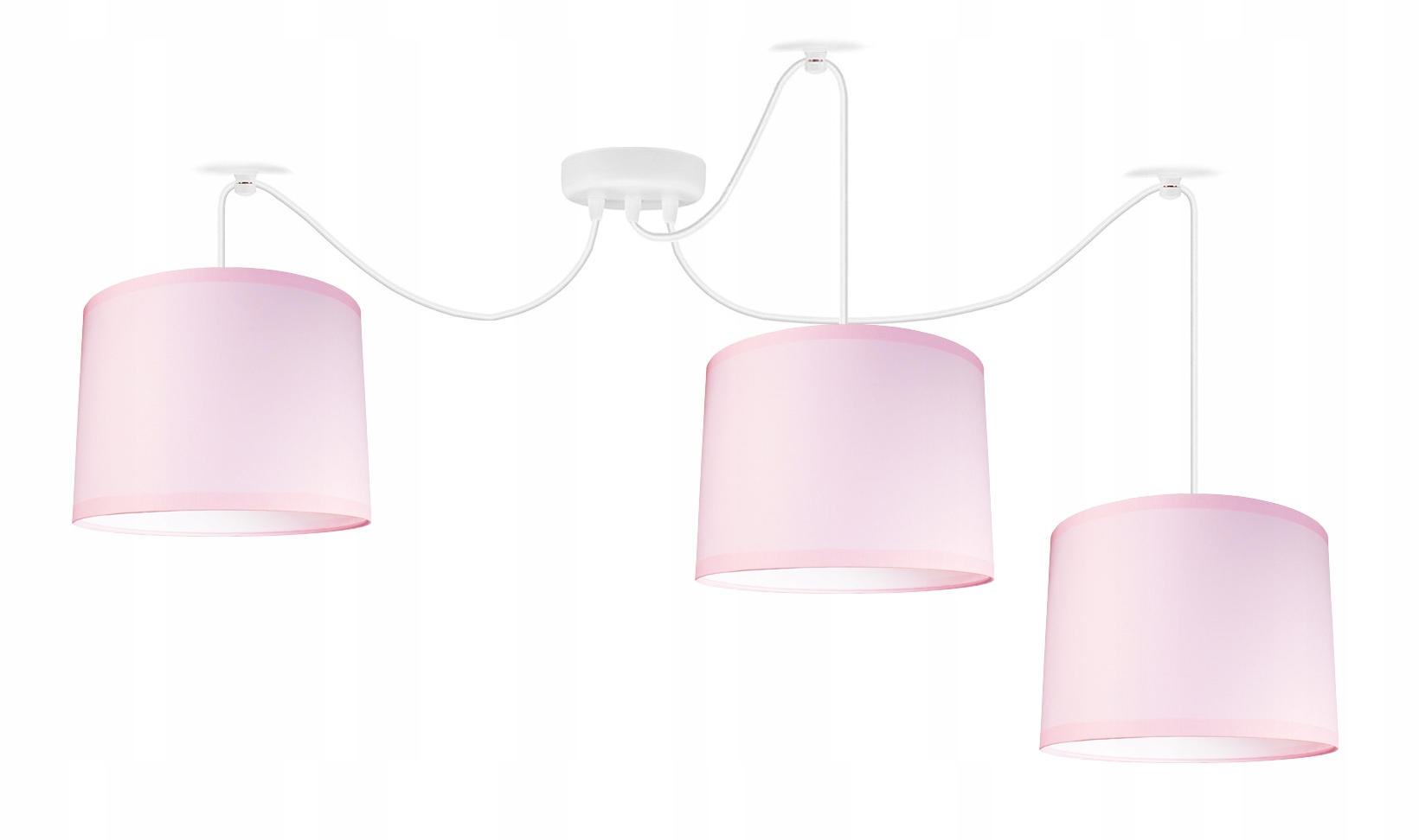 

Lampa zwis żyrandol Abażur Pink 3 sufitowa led