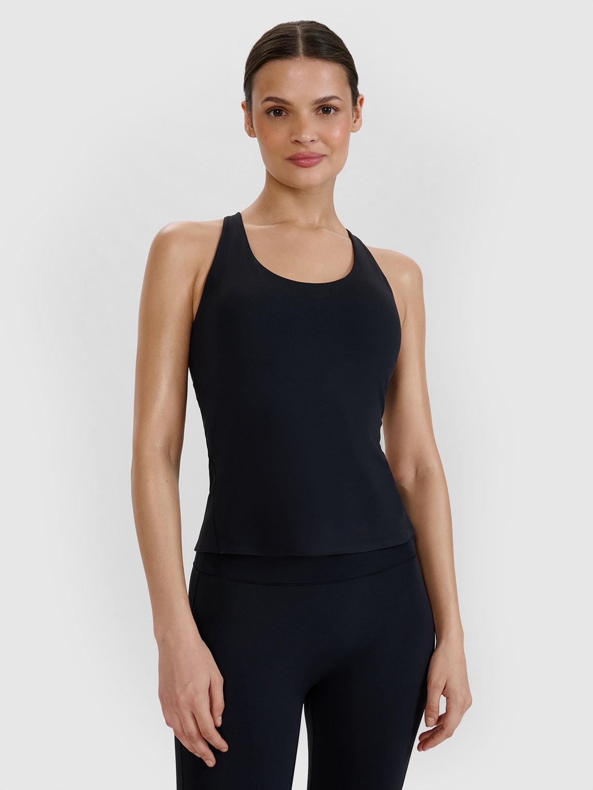 Dámský rychleschnoucí top na jógu slim černý, M