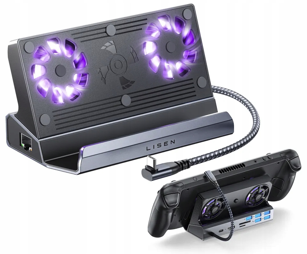 Usb-c Dock Hub 10v1 s chlazením Steam Deck Asus Rog Ally