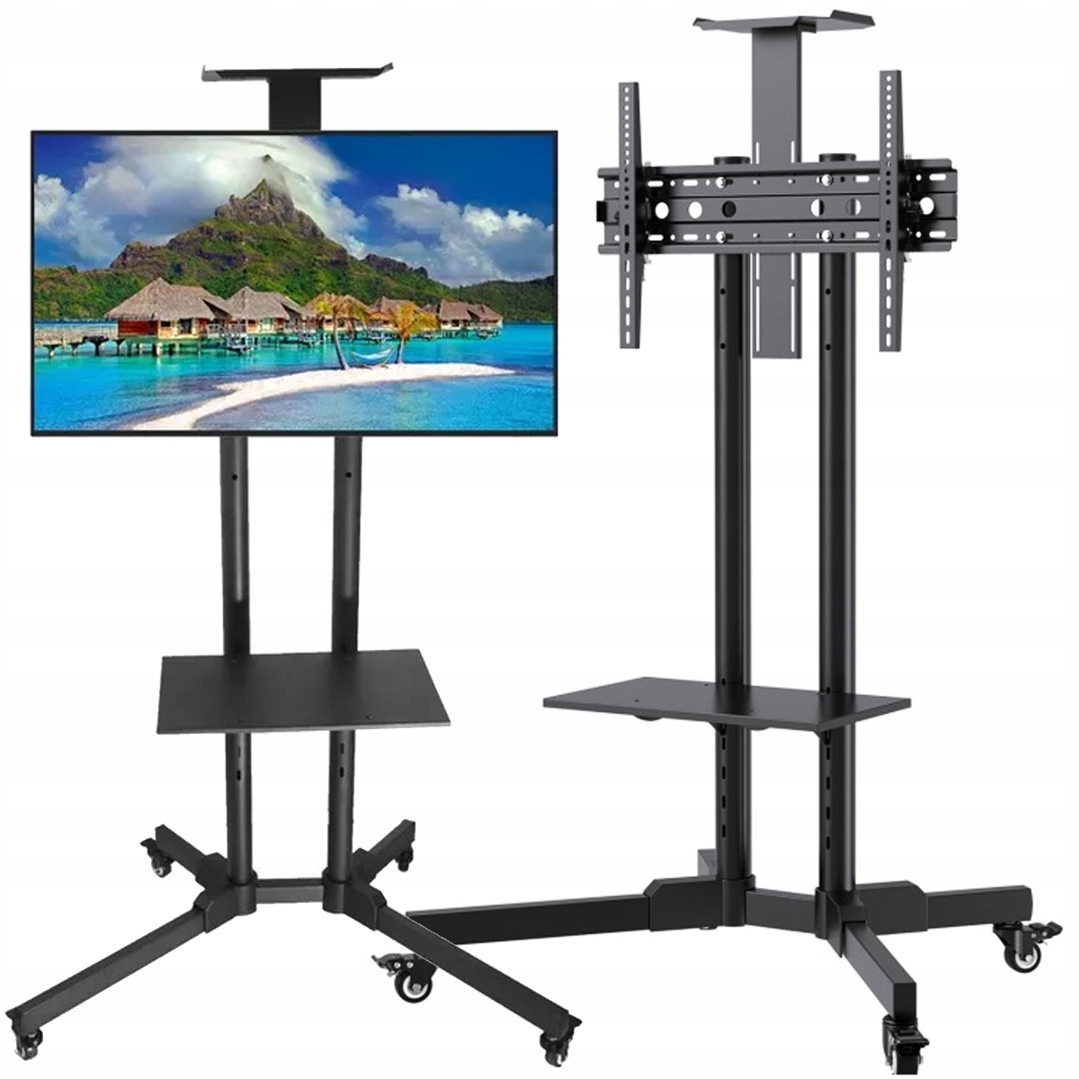 Podłogowy Stojak Pod Telewizor Statyw Z Kółkami 32-70 Cali Do 50KG Półka